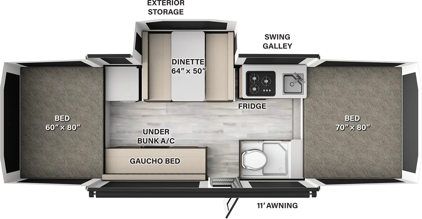 2025 Forest River Flagstaff Tent 231MT floorplan