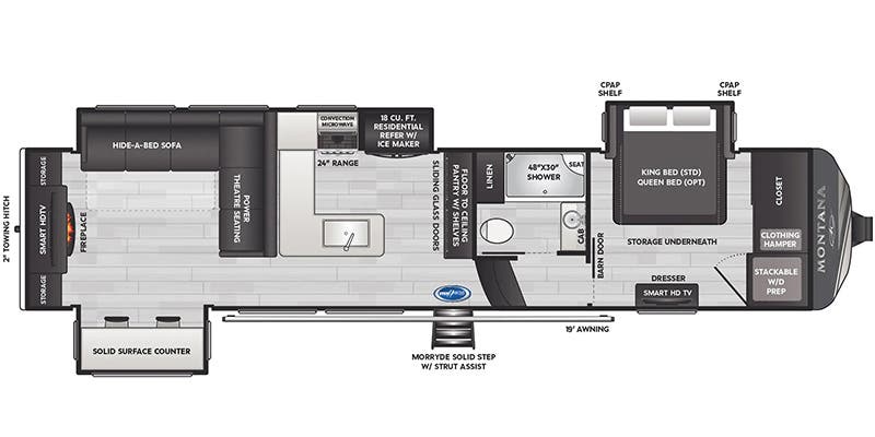2024 Keystone Montana 3531RE floorplan