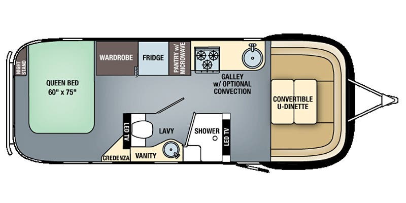 2018 Airstream Flying Cloud 26RB - Floorplan 1