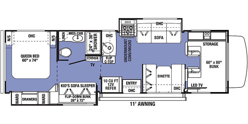 2022 Forest River Sunseeker 3250DS LE - Floorplan 1