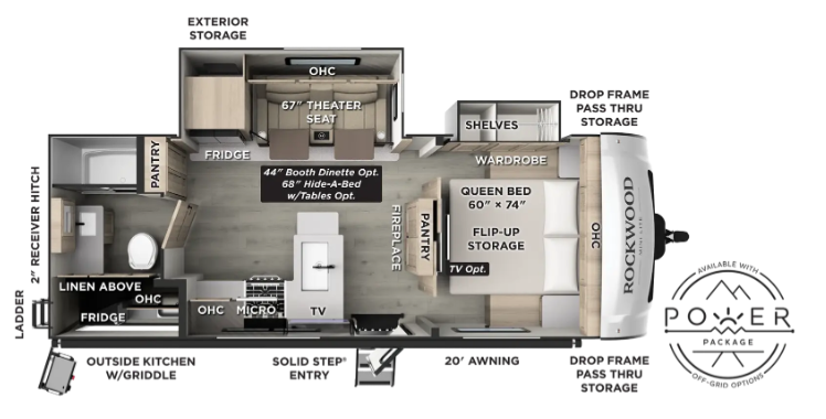 2027 FOREST RIVER ROCKWOOD MINI LITE 2513S - Floorplan 1