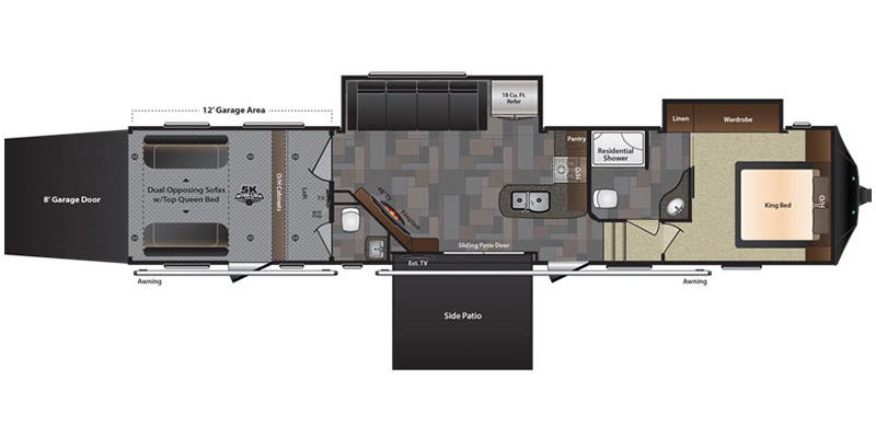 2016 Keystone Fuzion 420 - Floorplan 1