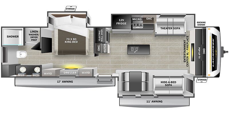 2022 Prime Time LaCrosse 3375FE - Floorplan 1