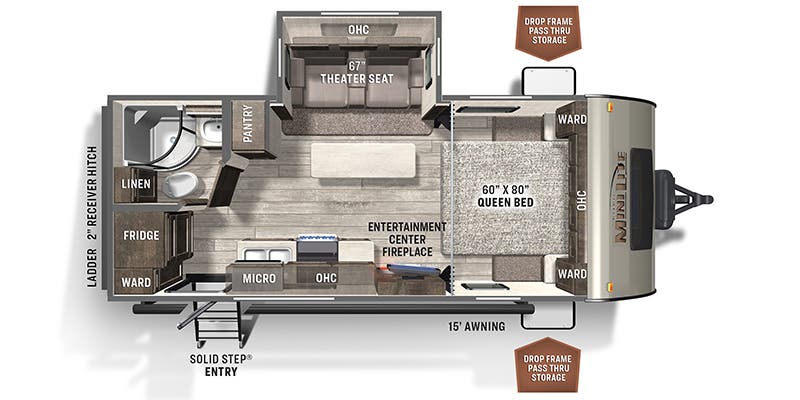 2022 Forest River Rockwood Mini Lite 2205S - Floorplan 1