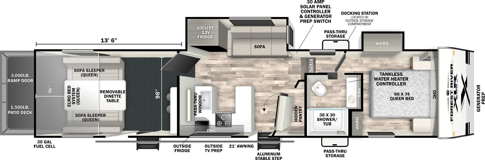 2026 Forest River XLR Boost 363BX - Floorplan 1