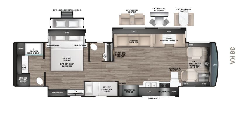 2027 TIFFIN ALLEGRO RED 38 KA - Floorplan 1