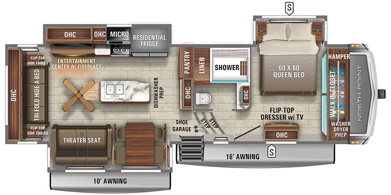 2022 Jayco North Point 310RLTS - Floorplan 1