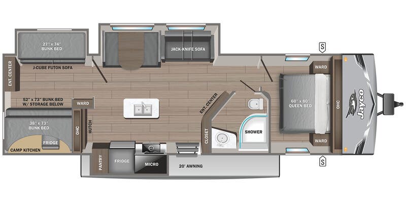 2026 Jayco Jay Flight SLX 333BTS - Floorplan 1