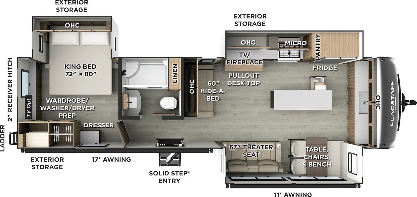 2026 Forest River Flagstaff Classic 832FK - Floorplan 1