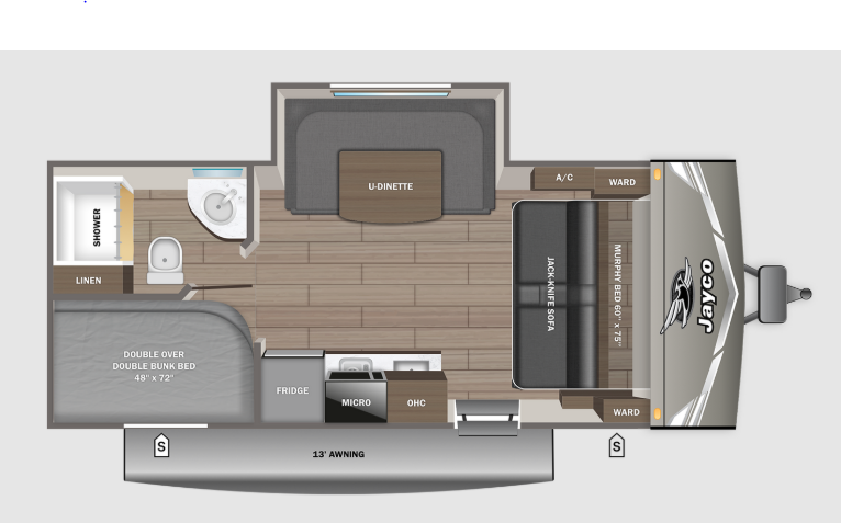 2027 JAYCO Jay Flight 197MB - Floorplan 1