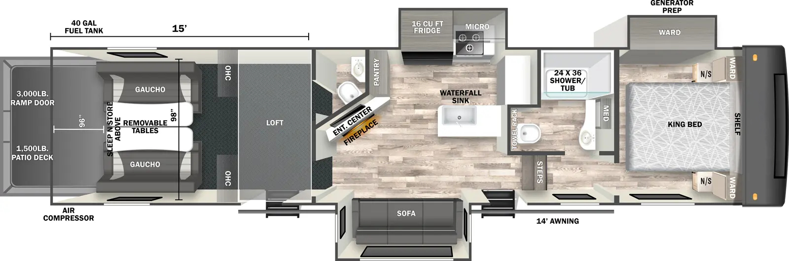 2026 Forest River Stealth 3715GX floorplan