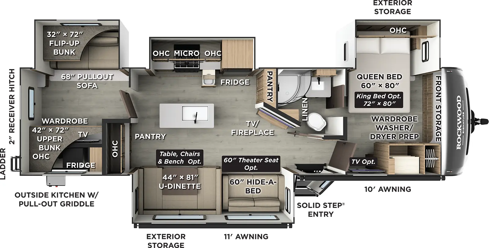 2026 Forest River Rockwood Signature 8336BH - Floorplan 1