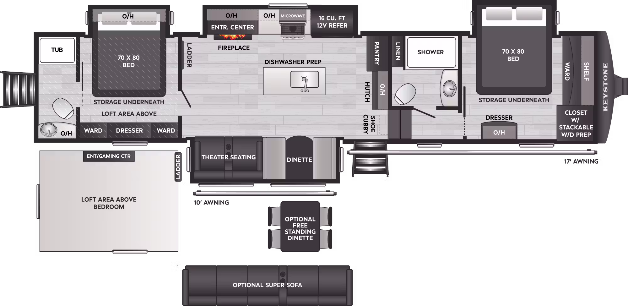 2027 KEYSTONE 3920DSL WITH PAINT - Floorplan 1
