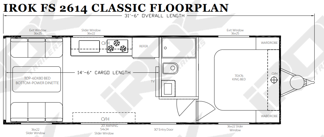 2027 IROK Trailers FS Classic Line IROK FS 2614 - Floorplan 1