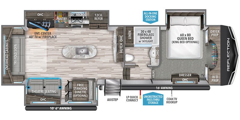 2023 Grand Design Reflection 337RLS - Floorplan 1