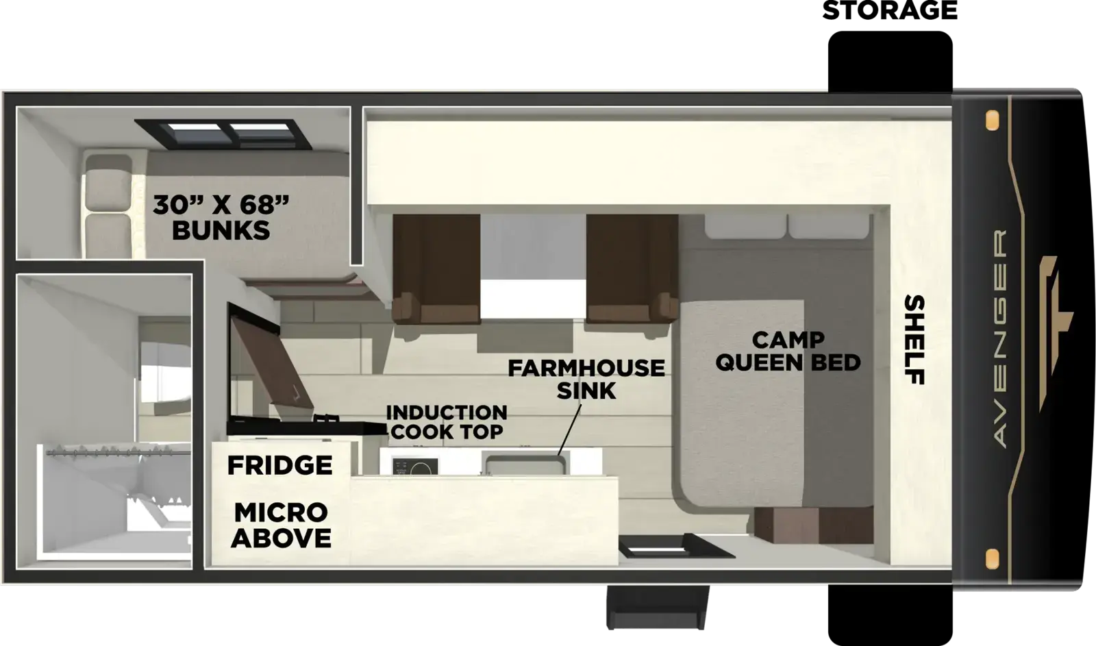 2027 Forest River Avenger LT 16BHX - Floorplan 1