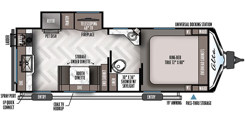 2022 EAST TO WEST 2350KRK - Floorplan 1
