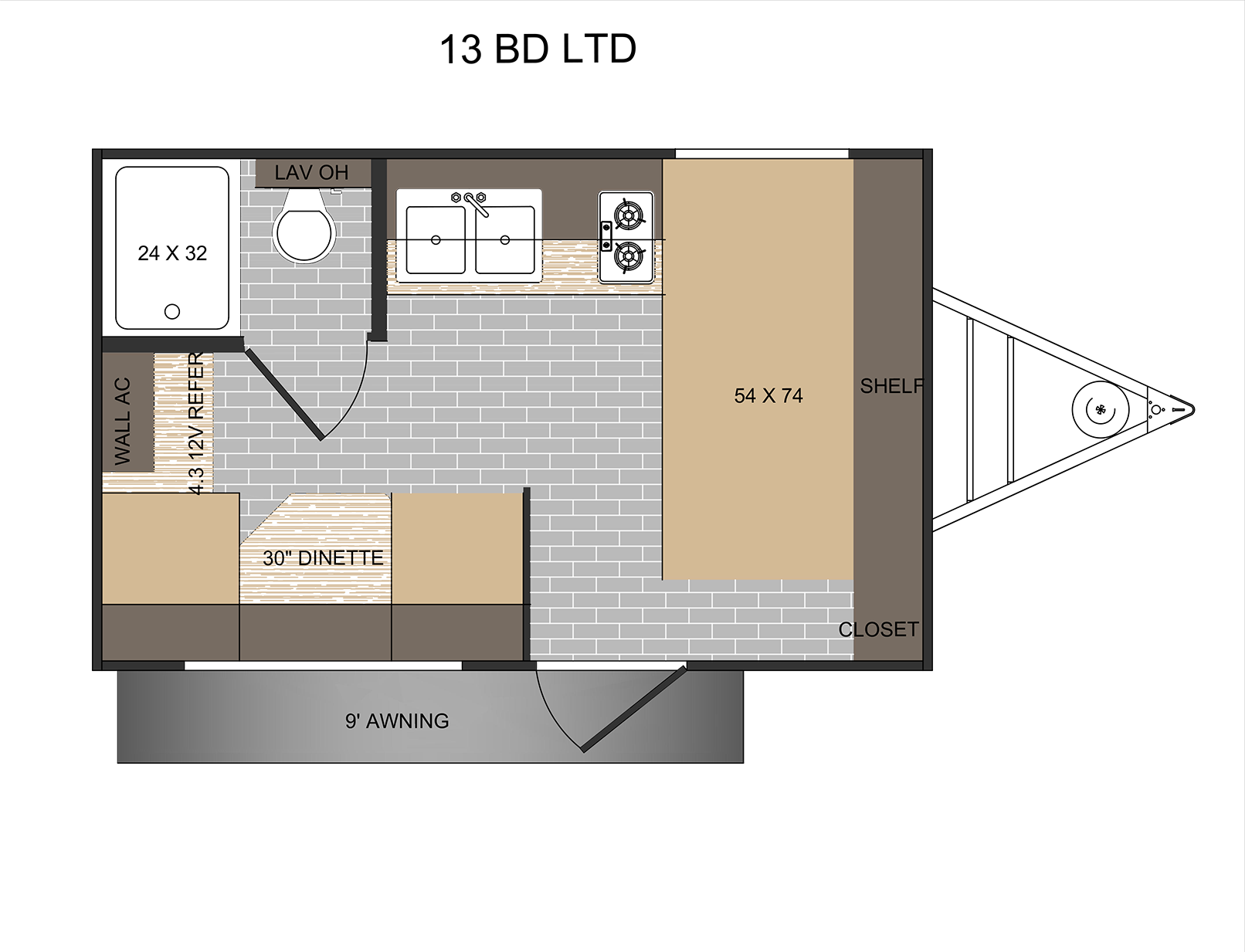 2027 Sun Lite 13BD - Floorplan 1