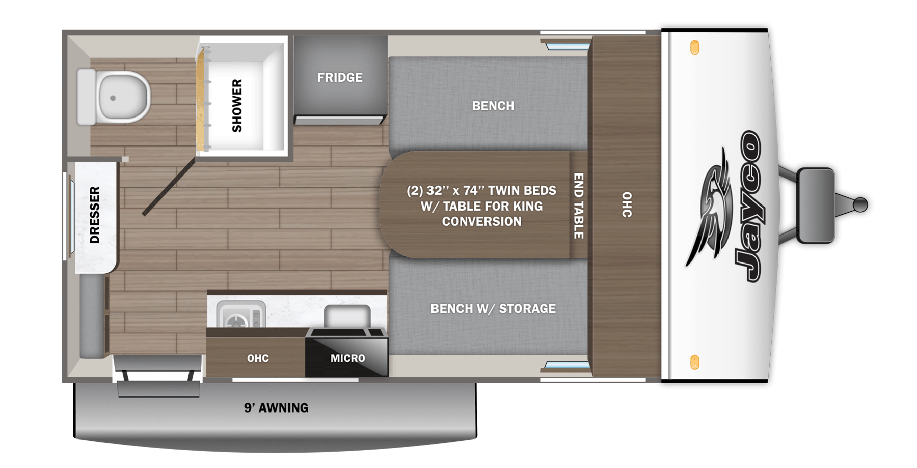 2026 Jayco Jay Feather Air SL 15TBSL - Floorplan 1