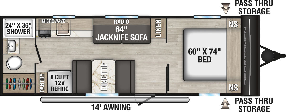 2027 KZ SPORTSMEN 230 RB - Floorplan 1