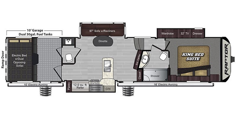 2017 Keystone Raptor 362TS - Floorplan 1