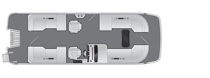 2027 Bennington 23 M Fastback - Quad Bench SPS - Floorplan 1