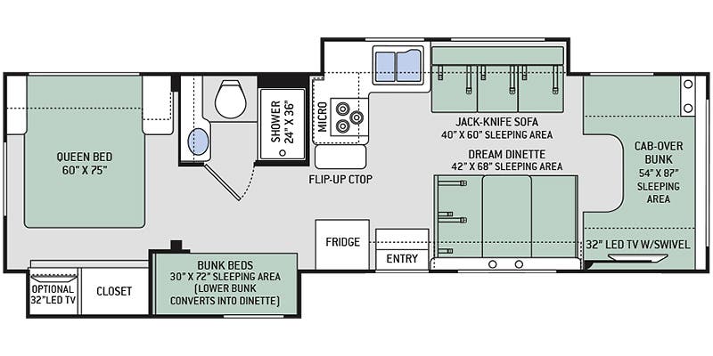 2018 Thor Motor Coach Four Winds 30D - Floorplan 1