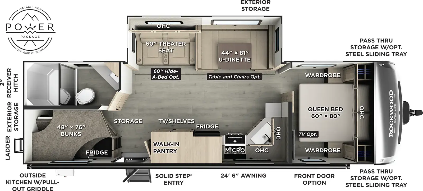 2026 Forest River Rockwood Ultra Lite 2706BH - Floorplan 1