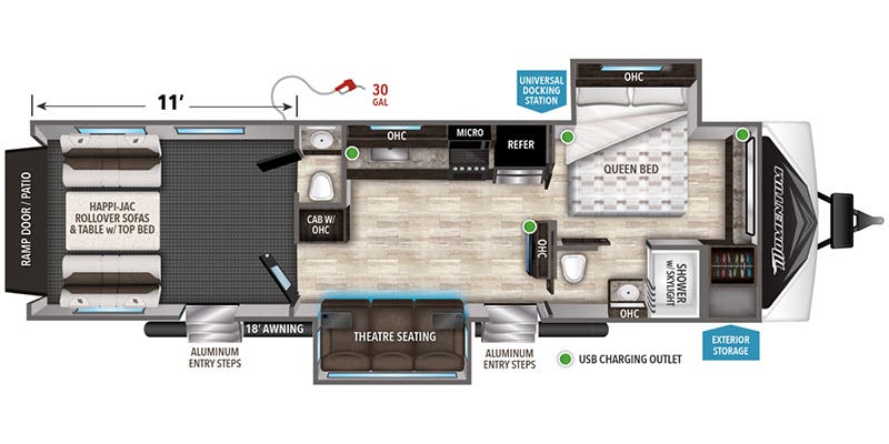 2021 Grand Design Momentum G-Class 29G floorplan