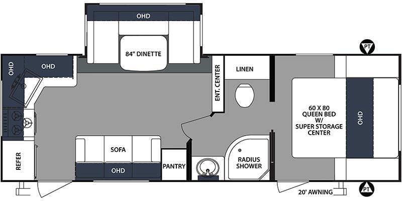 2019 Forest River Surveyor Luxury 251RKS - Floorplan 1