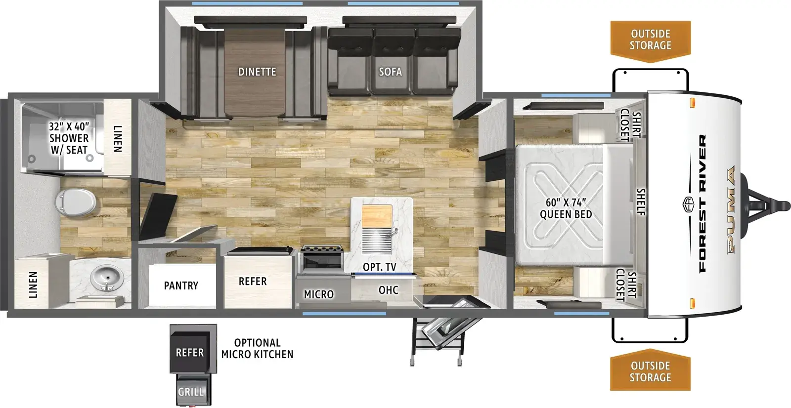 2027 PALOMINO PUMA 250RBLE - Floorplan 1