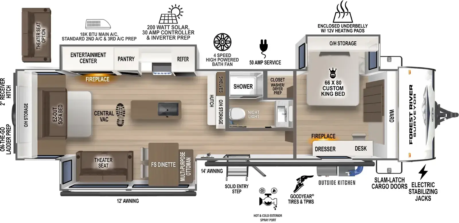 2027 Forest River Grand Surveyor 305RLBS - Floorplan 1