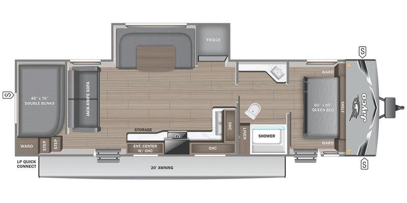 2026 Jayco Jay Flight SLX 287BHSW - Floorplan 1