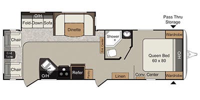 2013 Keystone Passport Super-Lite 280BH - Floorplan 1