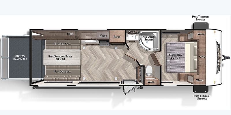 2022 FOREST RIVER WILDWOOD 260RTX - Floorplan 1
