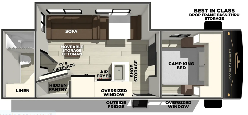 2027 Forest River Avenger 25RBS - Floorplan 1