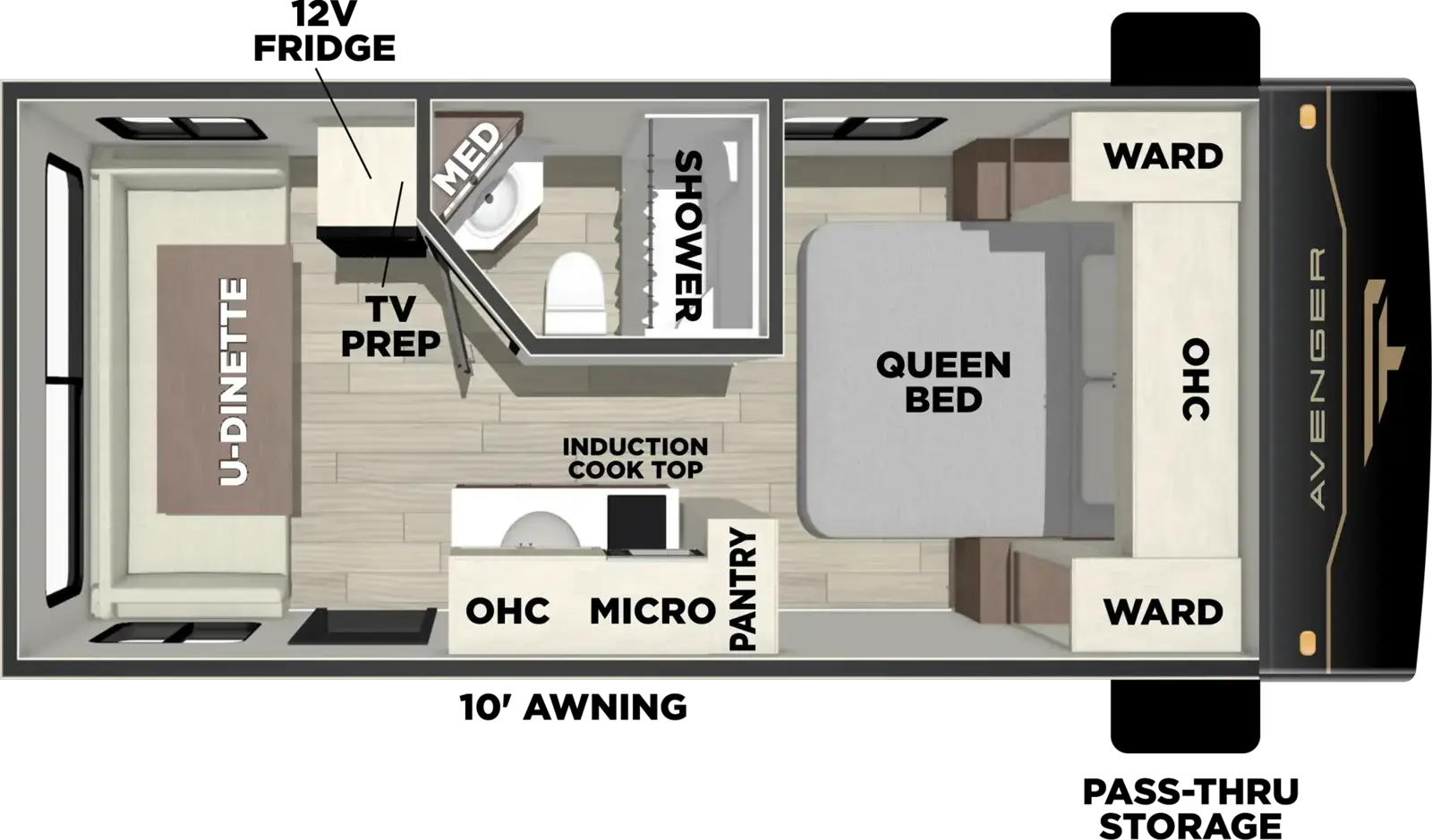 2027 Forest River Avenger LT 17RDX - Floorplan 1