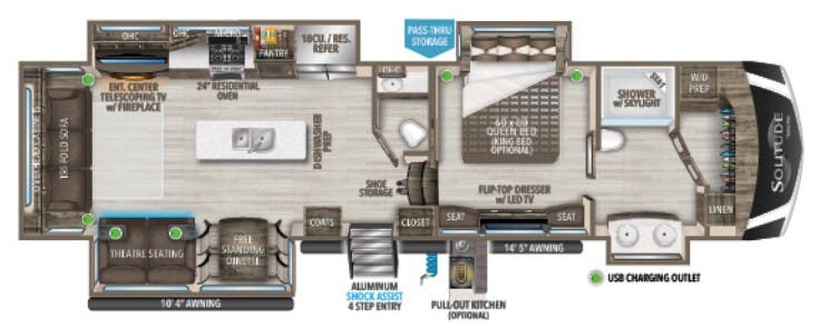 2021 GRAND DESIGN SOLITUDE 373FB  floorplan