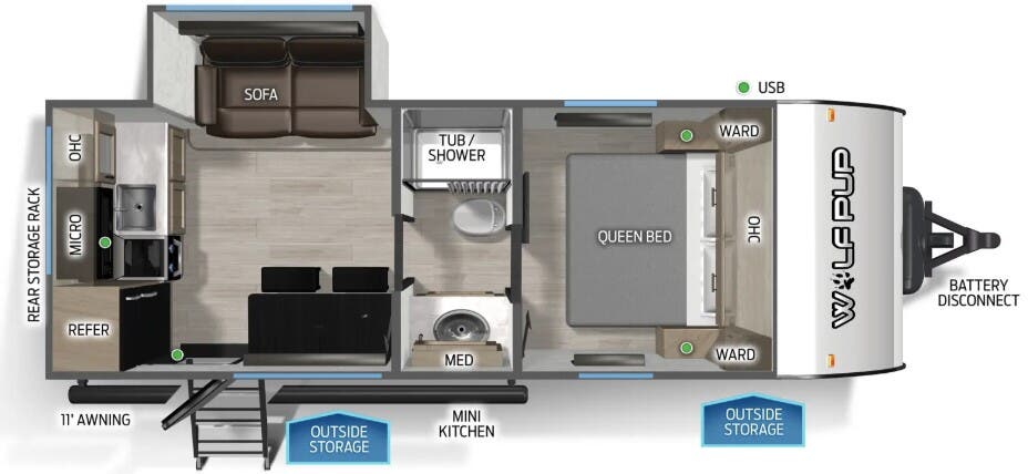 2026 FOREST RIVER CHEROKEE WOLF PUP BLACK LABEL 17SCBL - Floorplan 1