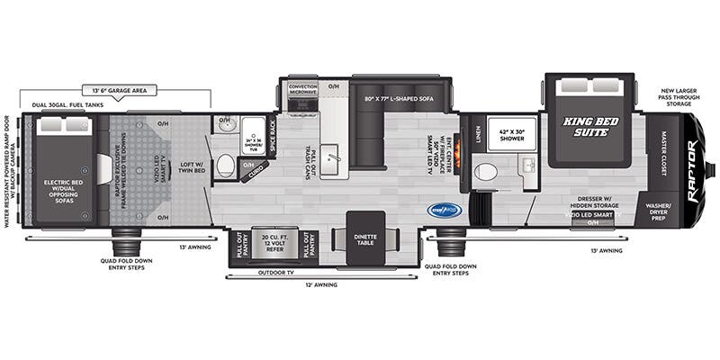 2026 Keystone Raptor 433 floorplan
