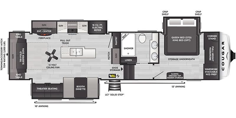 2024 KEYSTONE COUGAR 316RLS - Floorplan 1
