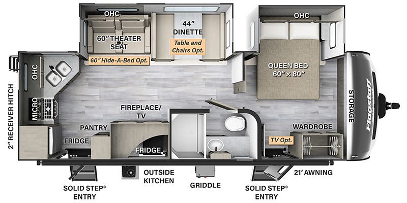 2023 Forest River Flagstaff Super Lite 26RKBS - Floorplan 1