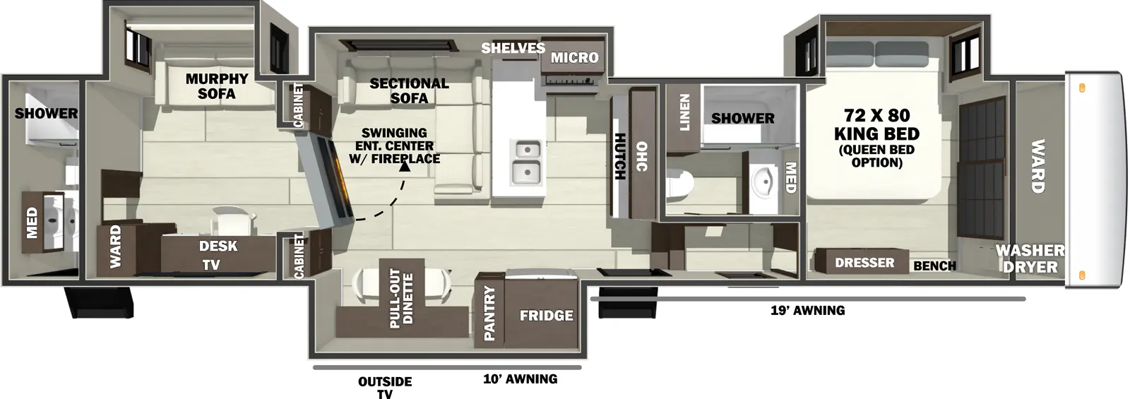 2027 FOREST RIVER 44DBL - Floorplan 1
