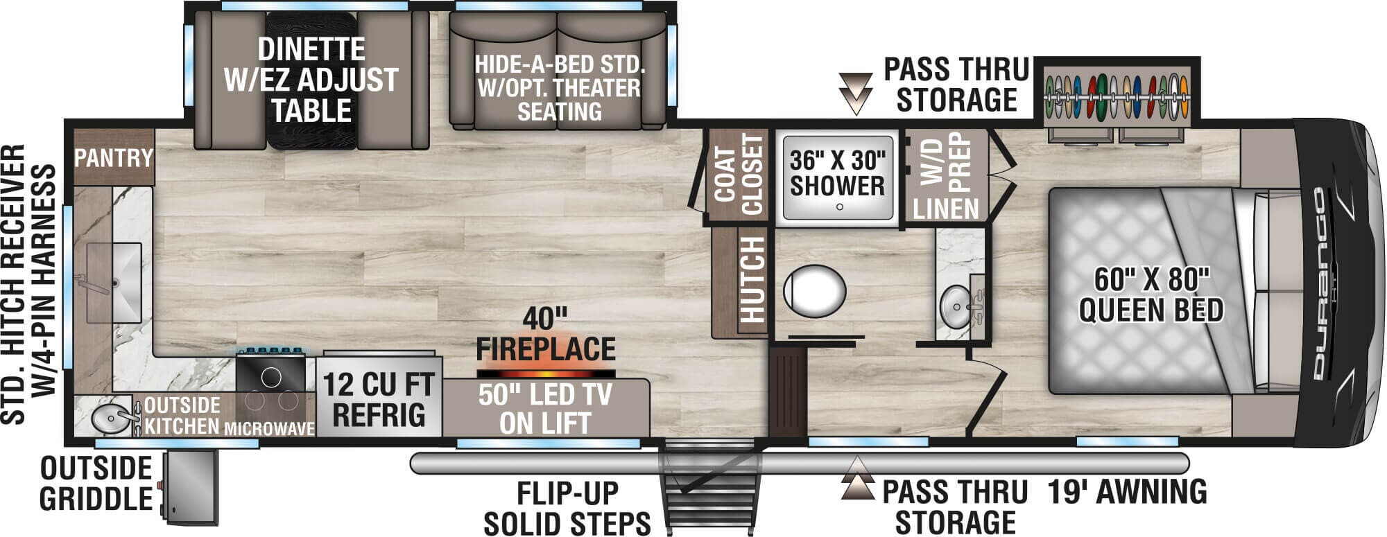 2026 KZ RV Durango HT D240RKD - Floorplan 1