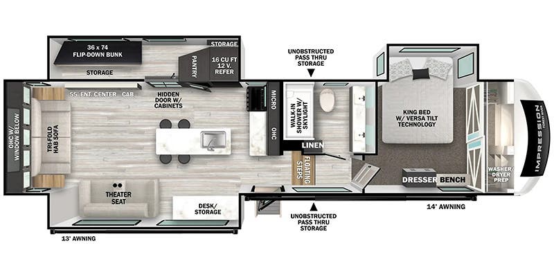 2025 Forest River Impression 318RLVIEW - Floorplan 1