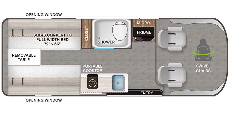 2026 Thor Motor Coach Tellaro Sport 20U - ATH Edition - Floorplan 1