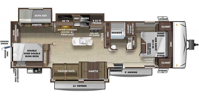 2020 Highland Ridge Open Range Light LT312BHS - Floorplan 1