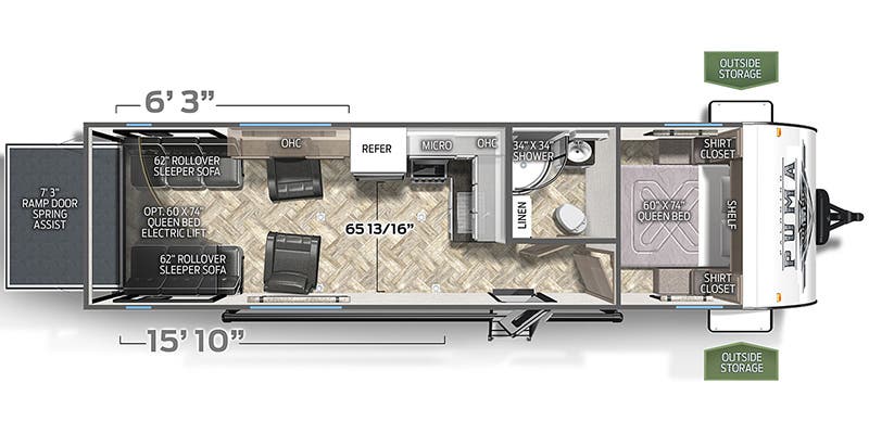 2023 PALOMINO 27QBC - Floorplan 1