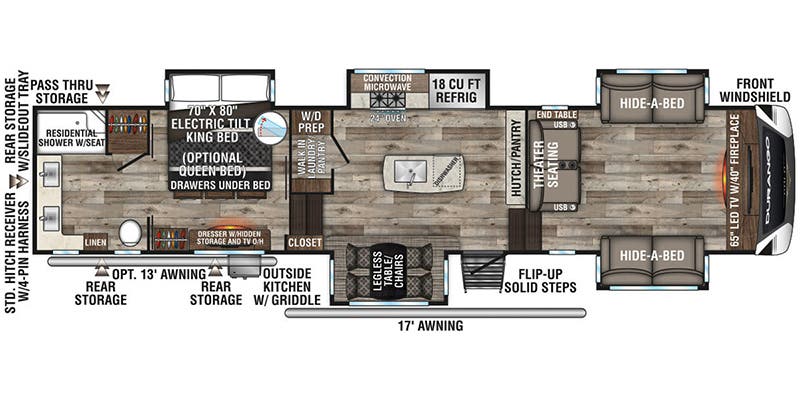 2022 KZ RV Durango Gold G387FLF - Floorplan 1