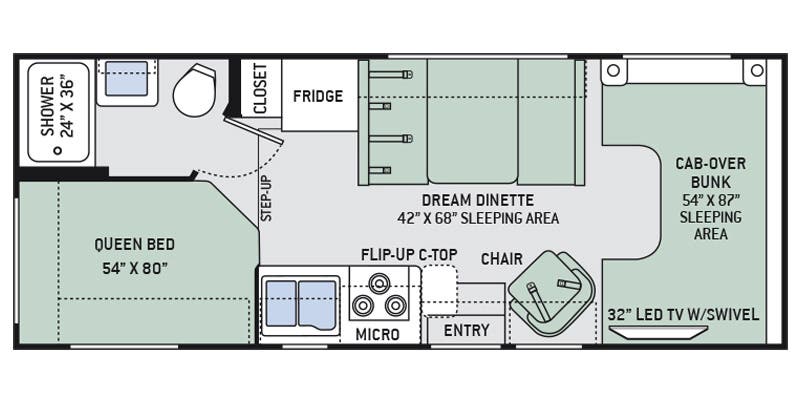 2017 Thor Motor Coach FREEDOM ELITE 23H - Floorplan 1